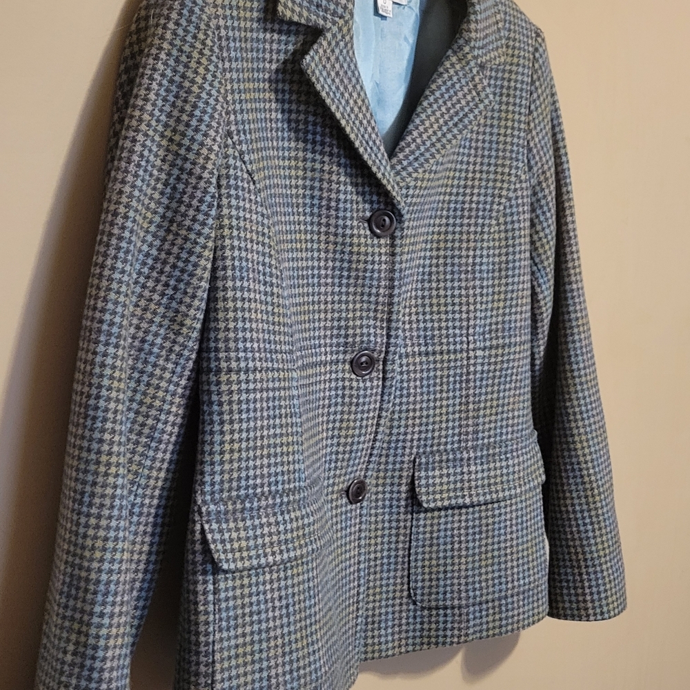 Pendleton Wool Multi-Colored Plaid Blazer With Poc - image 2